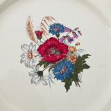 Sarreguemines rustic plate with floral pattern
