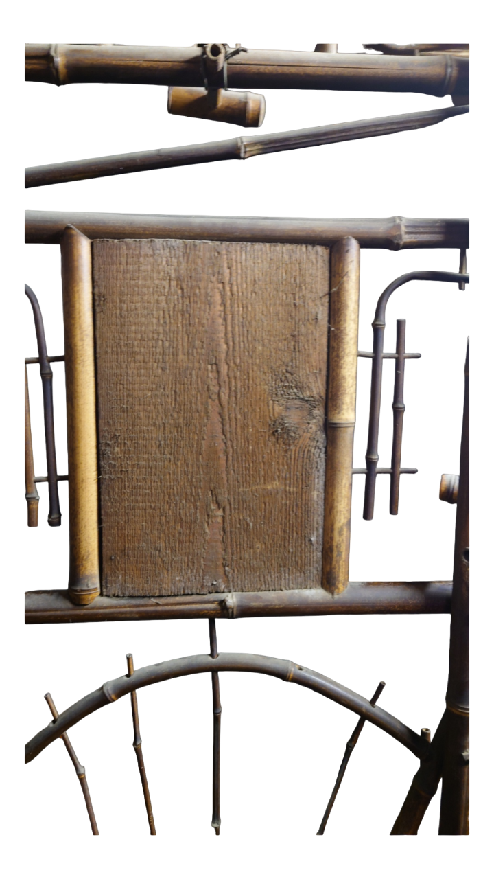 Bamboo coat rack with late nineteenth mirror