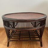 Table basse rotin bambou coloniale