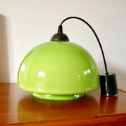 Suspension in green opaline mushroom design 60s-70s