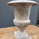 Small cast iron garden vase grey