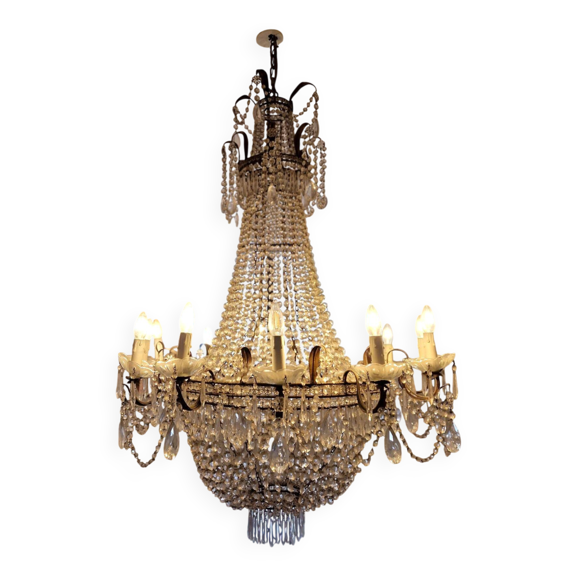 High-end crystal chandelier – Haussmannian style – prestigious piece