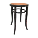 Black skated Thonet stool stamped