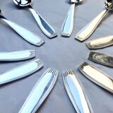 Christofle cutlery set - 11 fourchettes de table et 11 cuillères à soupe - Art déco - Métal argenté