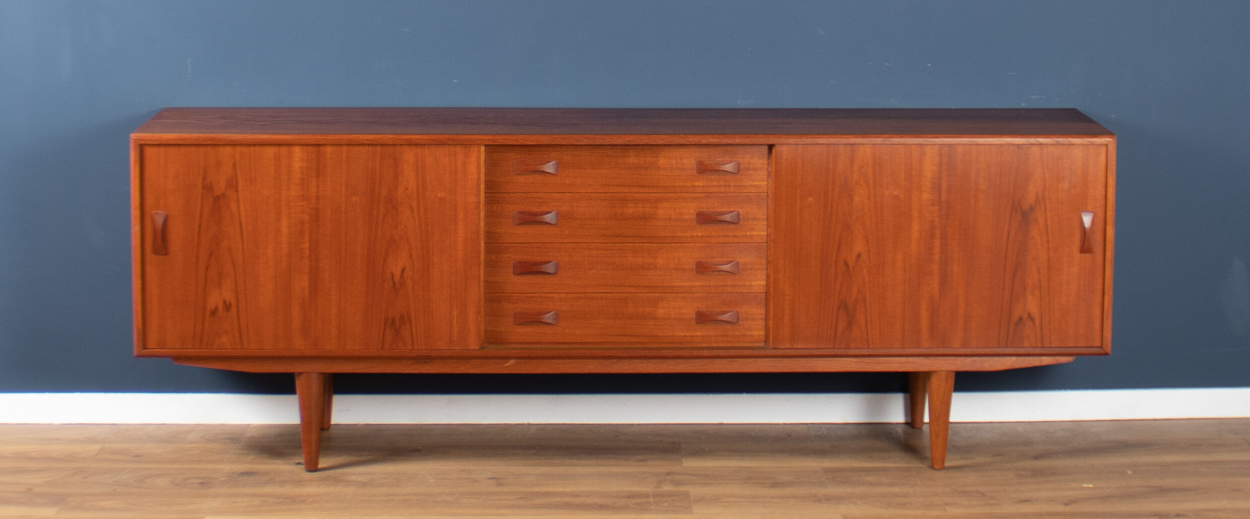 Retro Teak Danish 1960s Long Mid Century Sideboard By Clausen & Søn Denmark