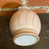 Vintage pichet ancien strehla ceramic pink & white 1950 west germany