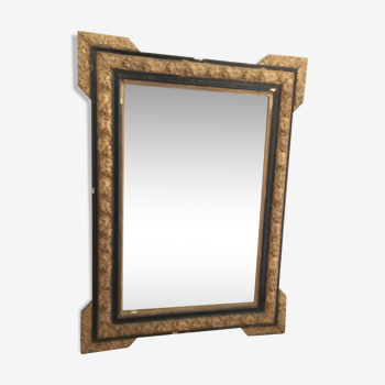 Miroir noir et doré - 69 x 79cm