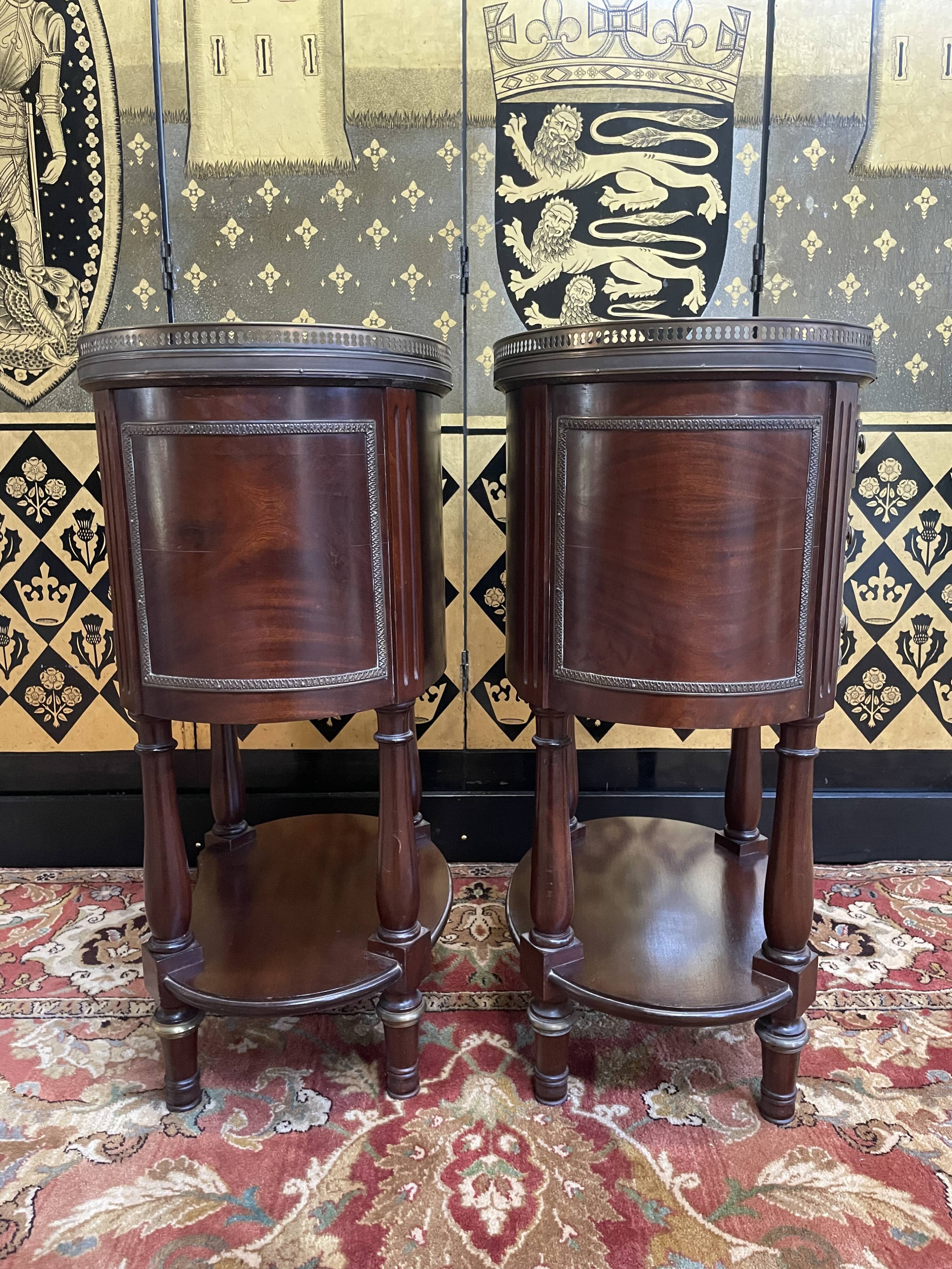 Pair of Louis XVI style bedside tables