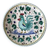 Rooster decorative plate Deruta Italy