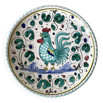 Rooster decorative plate Deruta Italy