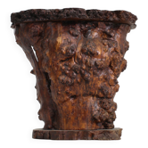 Console bar en tronc d'arbre brutaliste des années 1970