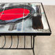 Vintage design magazine rack tile table Belarti
