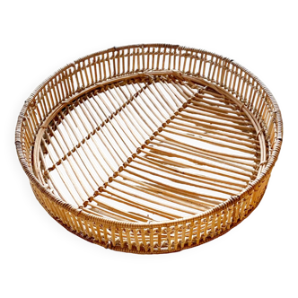 Vintage wicker and rattan tray
