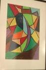 Swedish Oil Pastel on Panel “Ritad 66” by Ann Wazzgren Vintage& Framed 42×31cm
