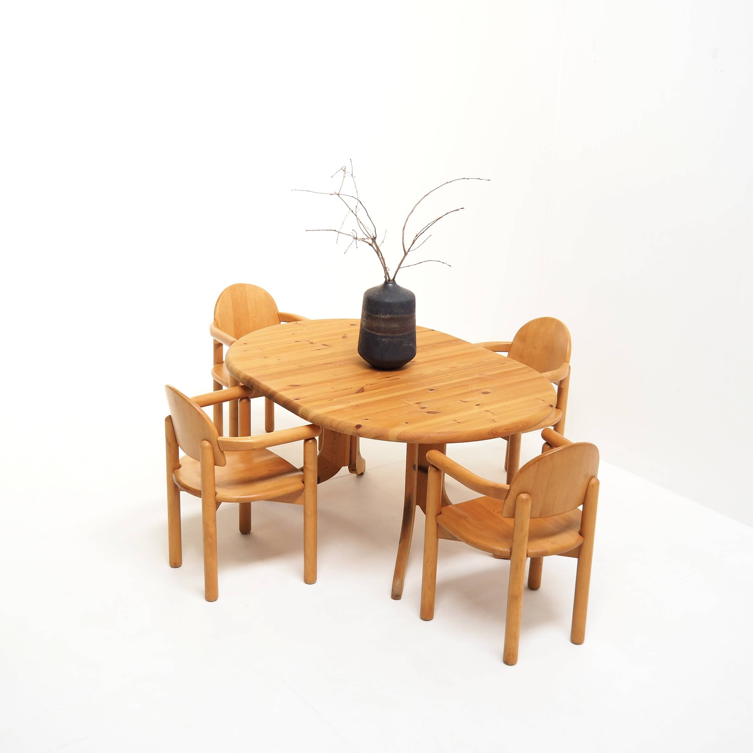 Solid Pine Dining Set by Rainer Daumiller for Hirtshals Savvaerk, Denmark