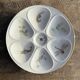Set of 8 oyster plates or compartment plates, aquatic model Lourioux Fo.