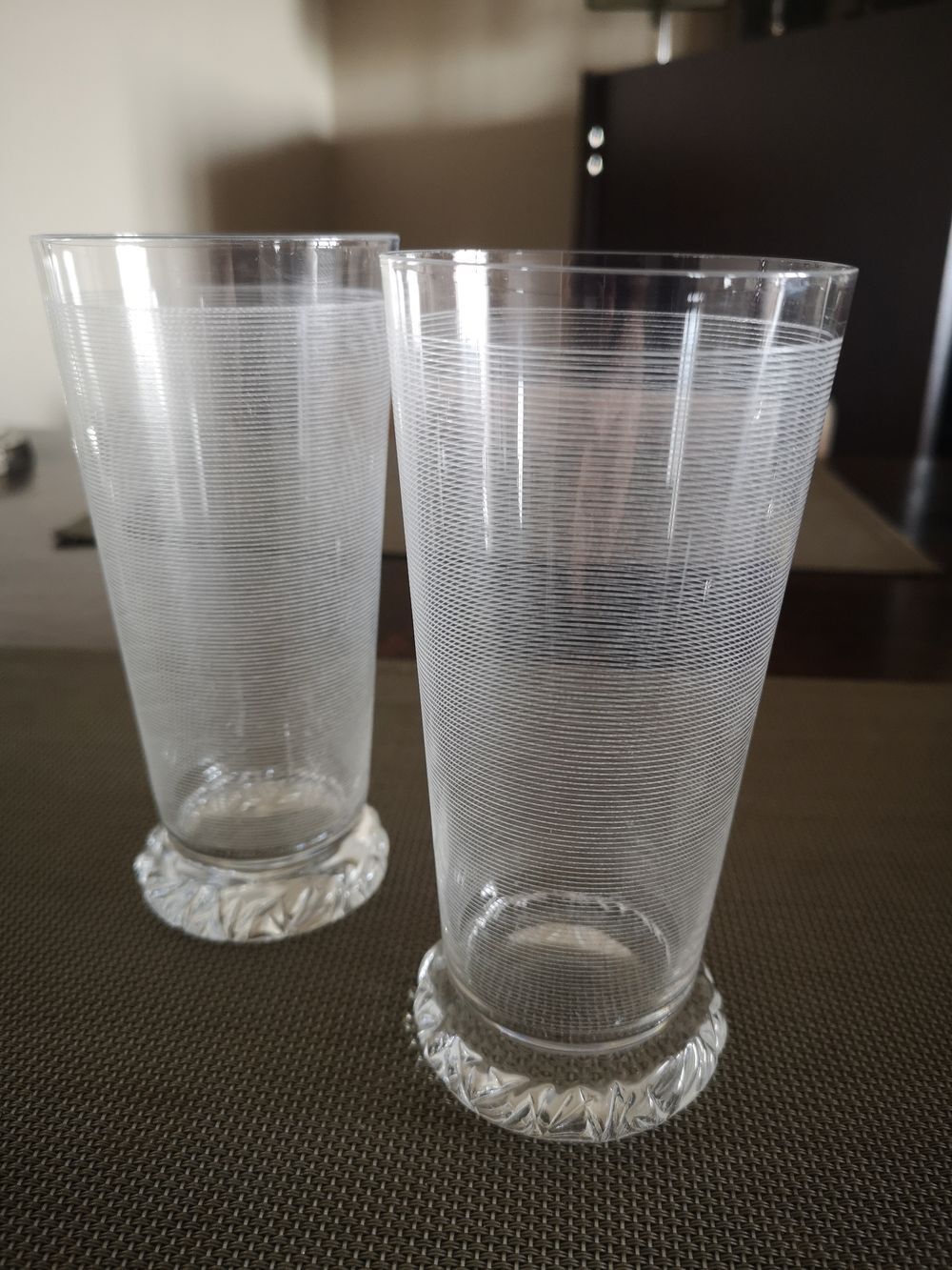 Duo of crystal glasses Daum 1950s