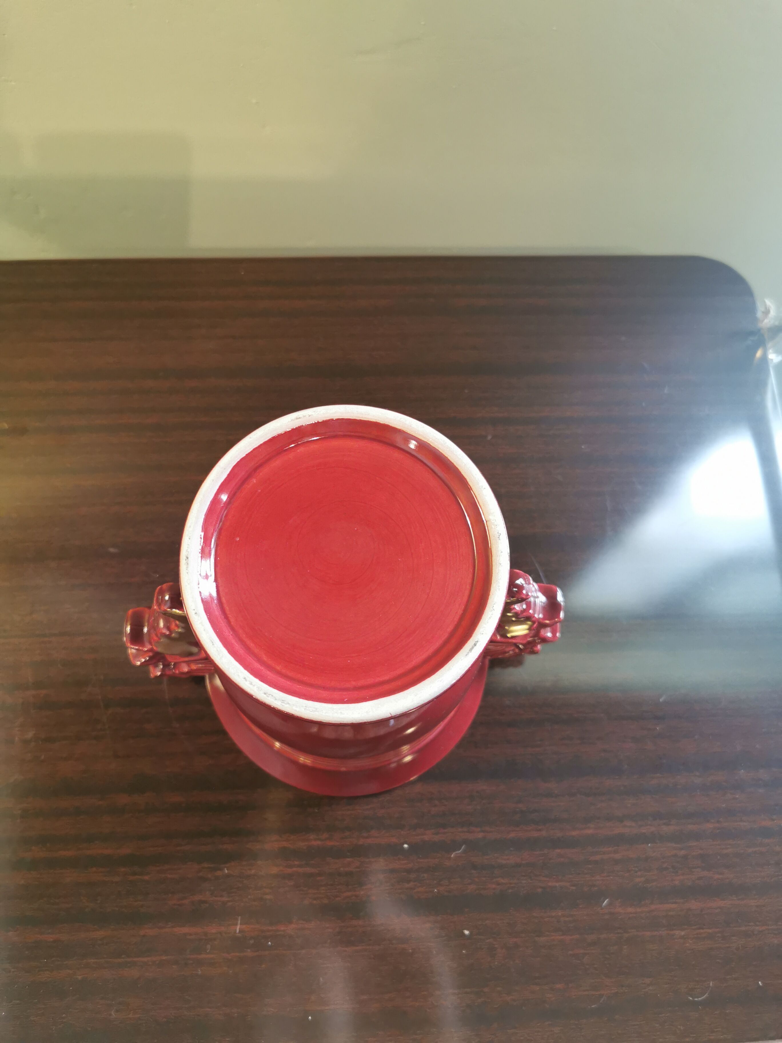 Vintage vase with seahorses