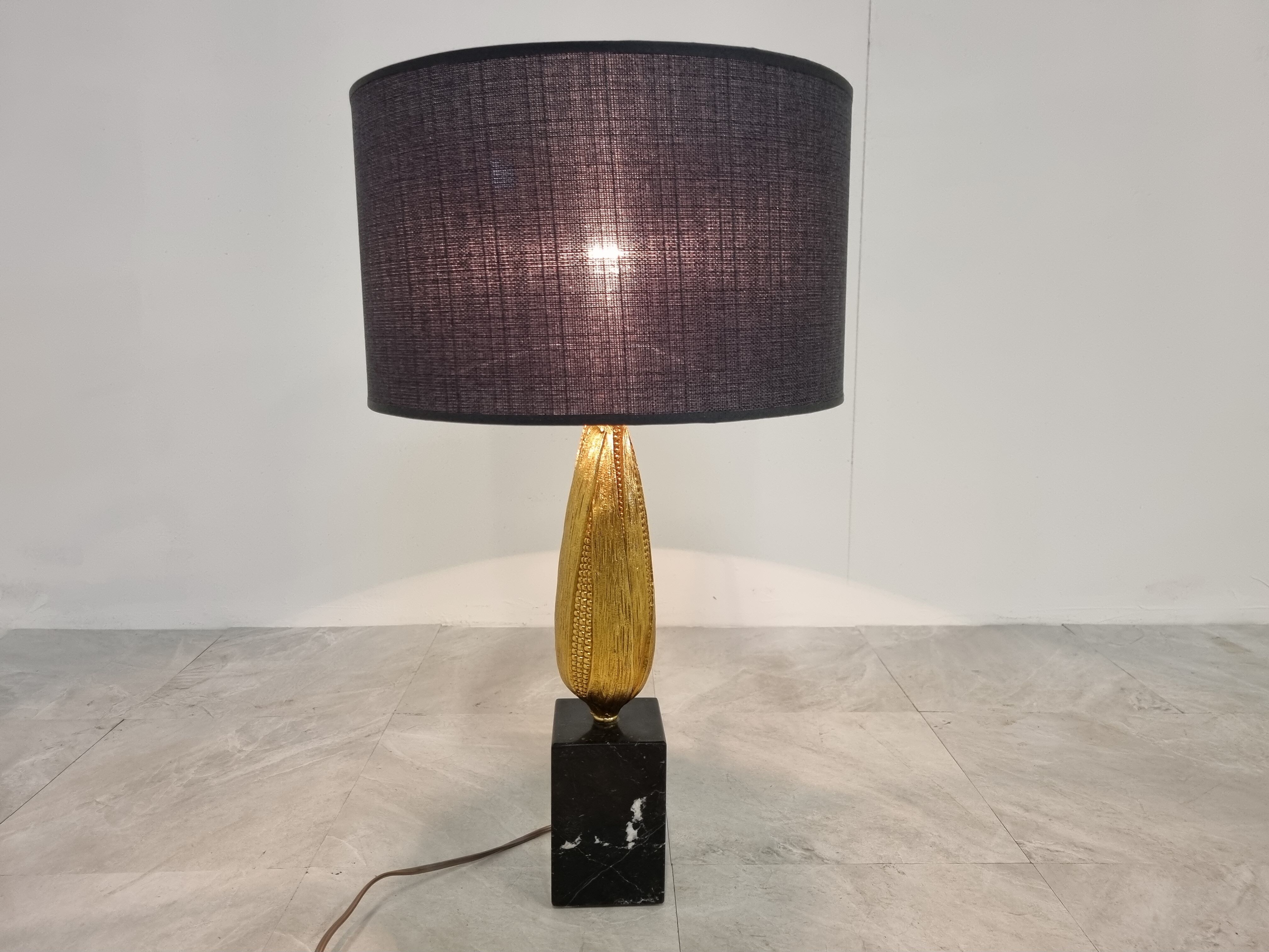 Lampe de table vintage français maïs années 1970