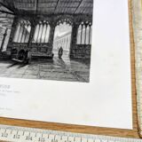 Camposanto, Pisa, old engraving, printed in 1841.