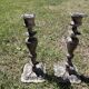 Pair of patinated metal baroque candlesticks – Louis XV style