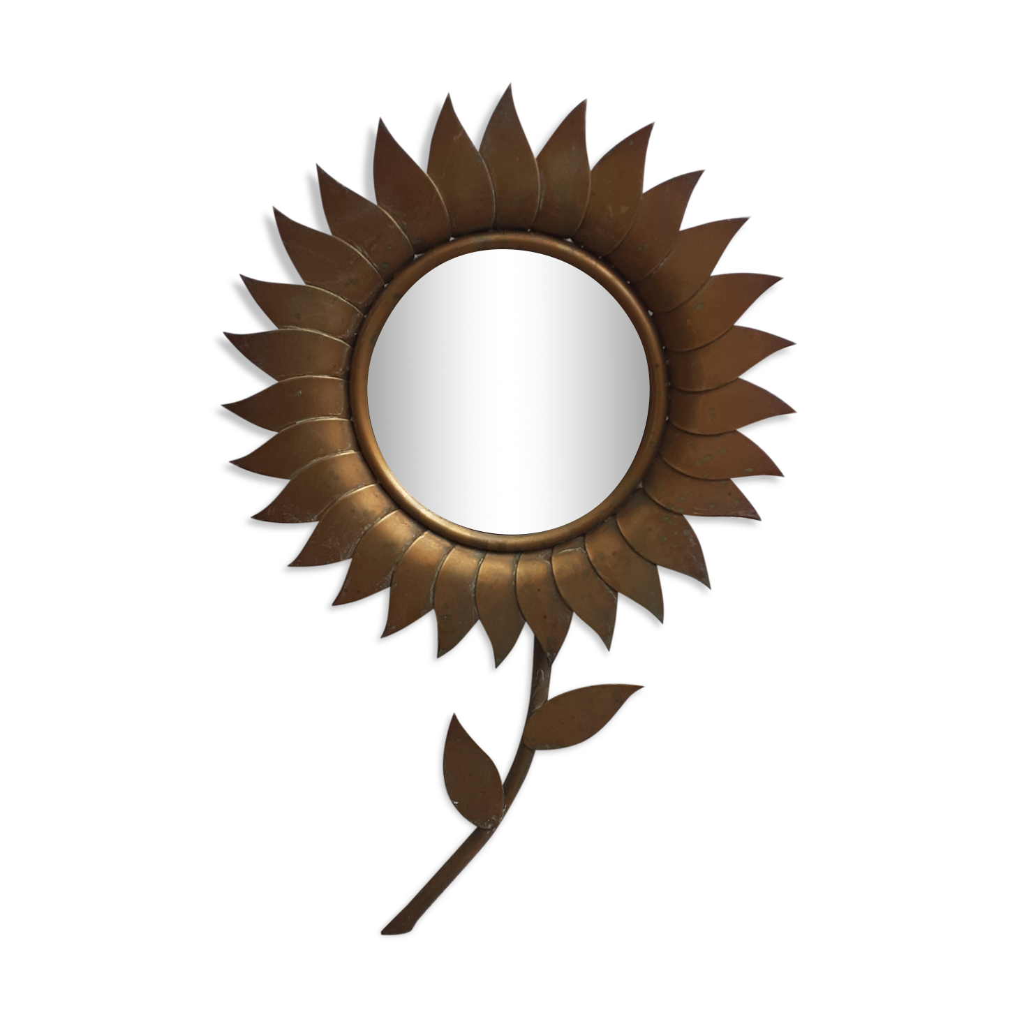 Brass flower mirror