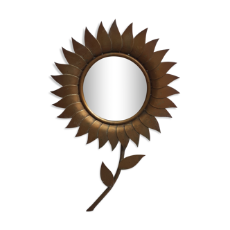 Brass flower mirror