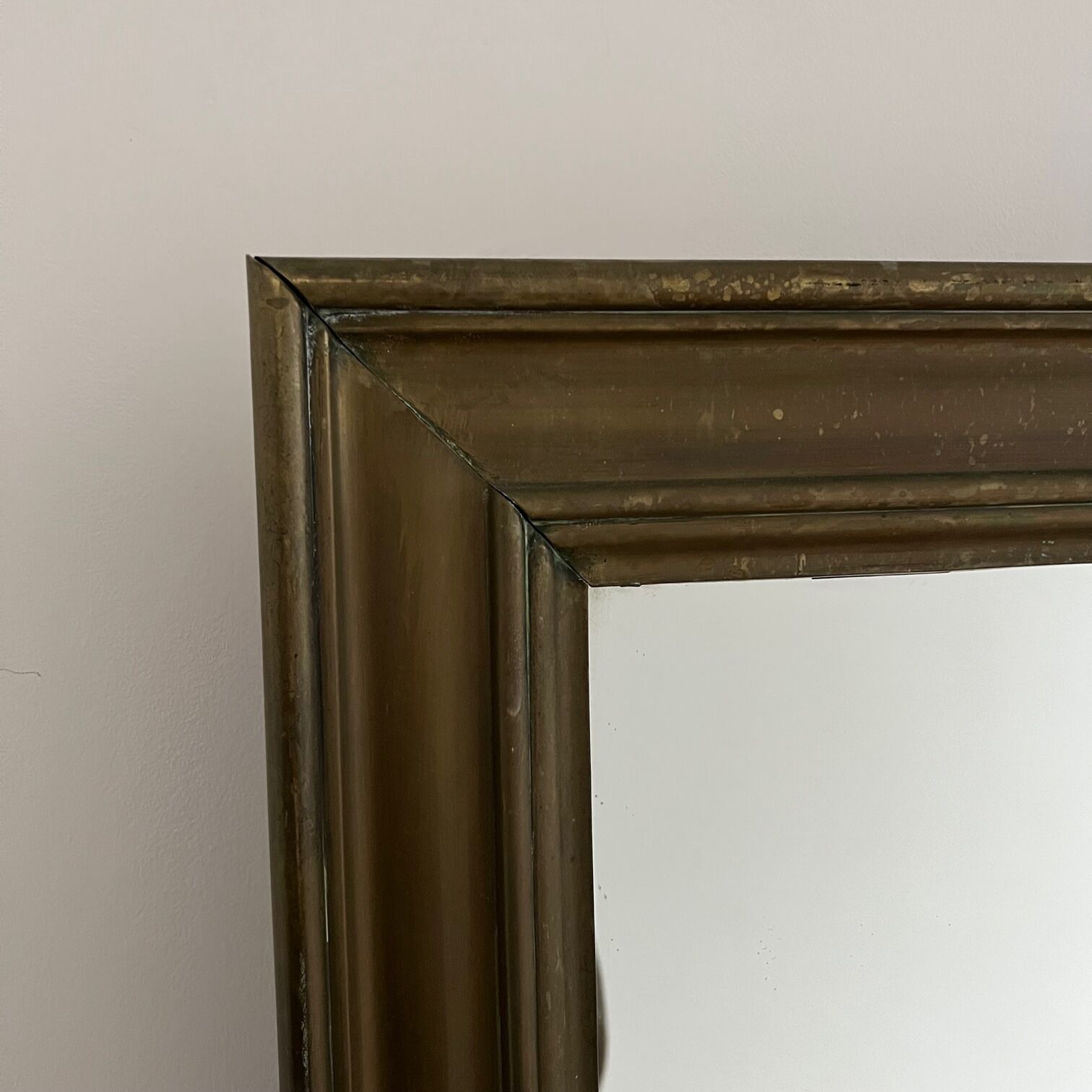 Antique french brass bistro mirror