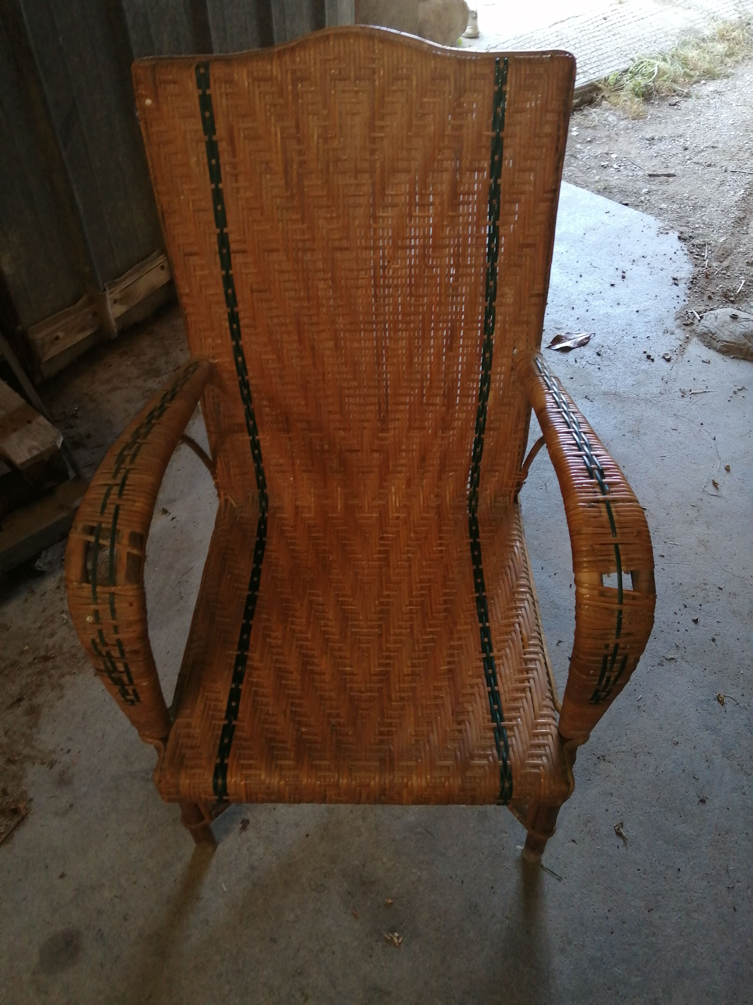 Vintage rattan / osier armchair