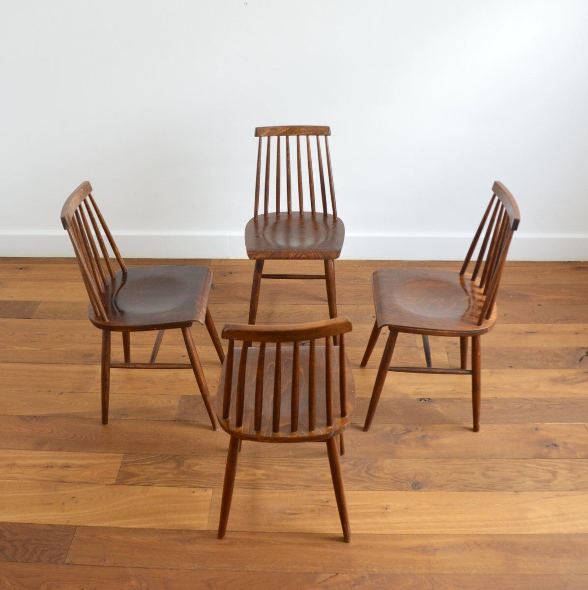 Suite of 4 chairs Stockholm Ikea vintage 1960s