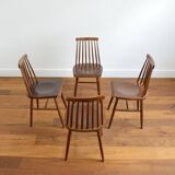Suite of 4 chairs Stockholm Ikea vintage 1960s