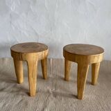 pair of stools signed Mauro Mori