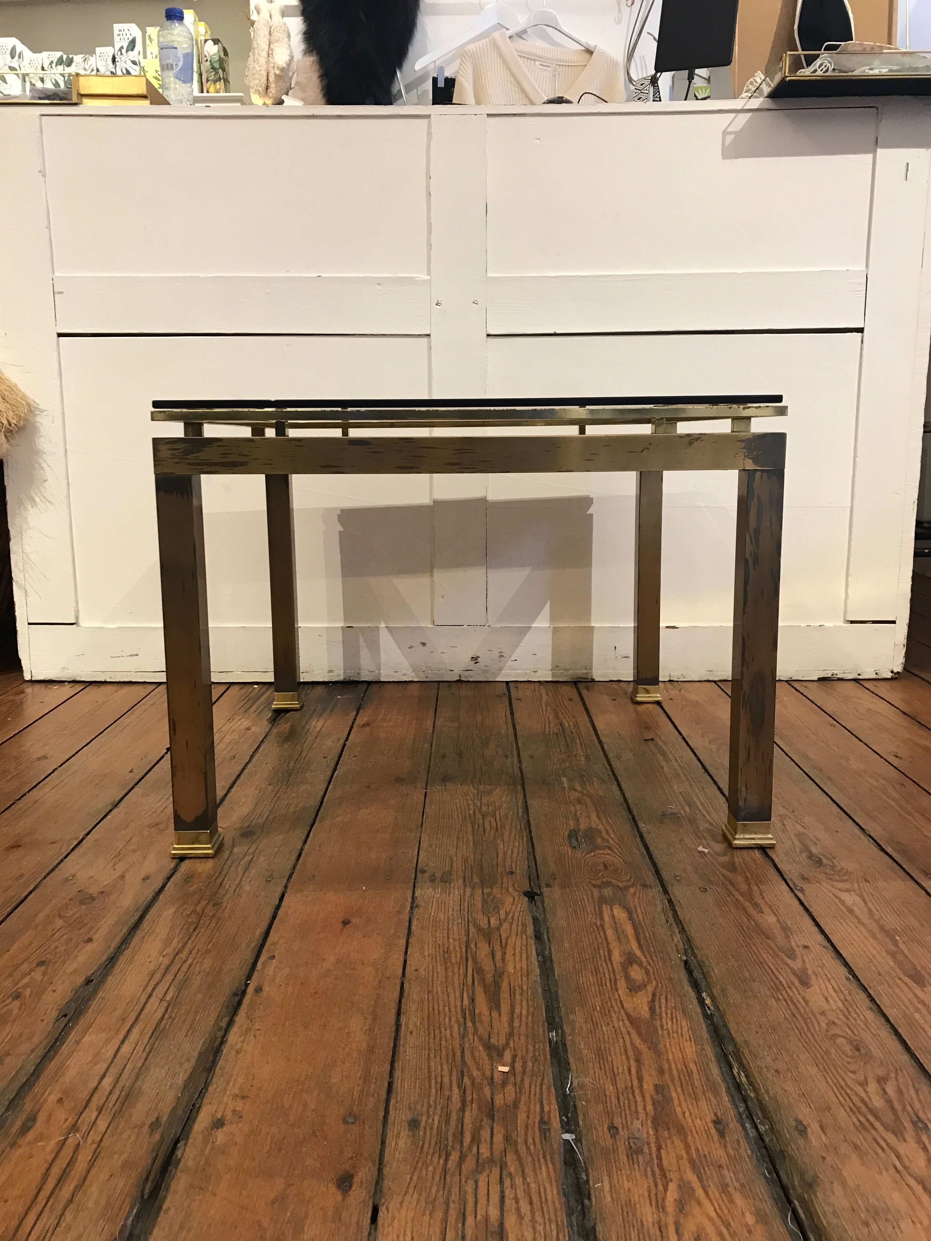 Table basse métal doré 1970