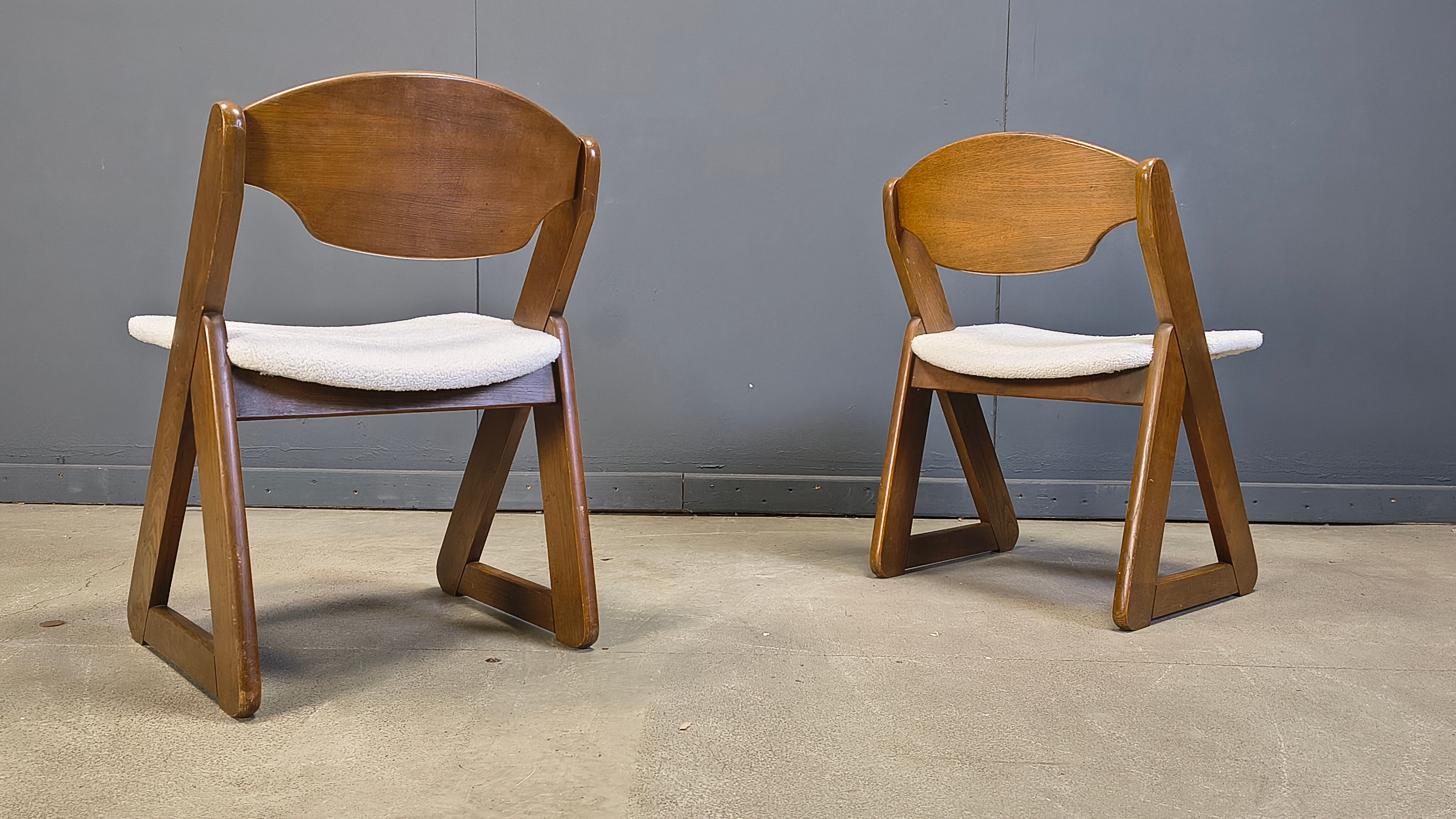 Chaises de salle à manger brutalistes vintage, ensemble de 6 - années 1960