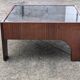 Table basse vintage en palissandre & verre par Claudio Salocchi, modèle "Oriolo"