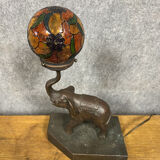 Bronze lamp with elephant Art Nouveau period around 1900