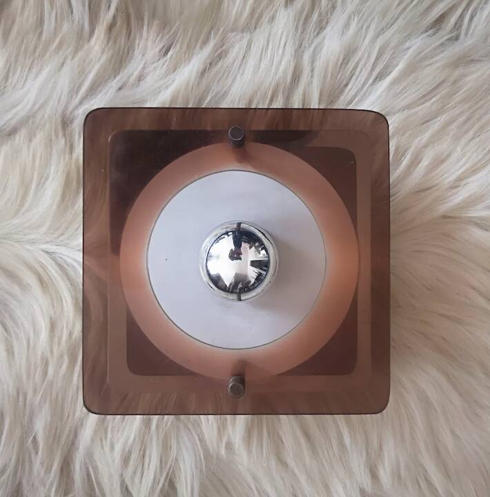 Applique Métal et plexi Oxar par Jocelyne Trocme, design 1970