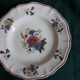 Set of 3 plates Sarreguemines "rustic" flowers of the field