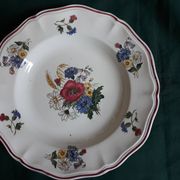 Set of 3 plates Sarreguemines "rustic" flowers of the field
