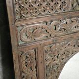Large mirror - Indian carved wooden headboard