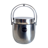 Vintage Alessi ice bucket with mechanical lid designed by Anselmo Vitale and Carlo Mazzeri from the