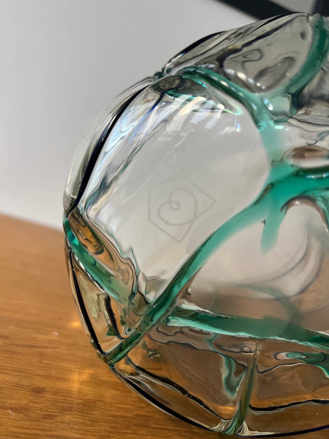 Hand-blown glass vase, "Striped"