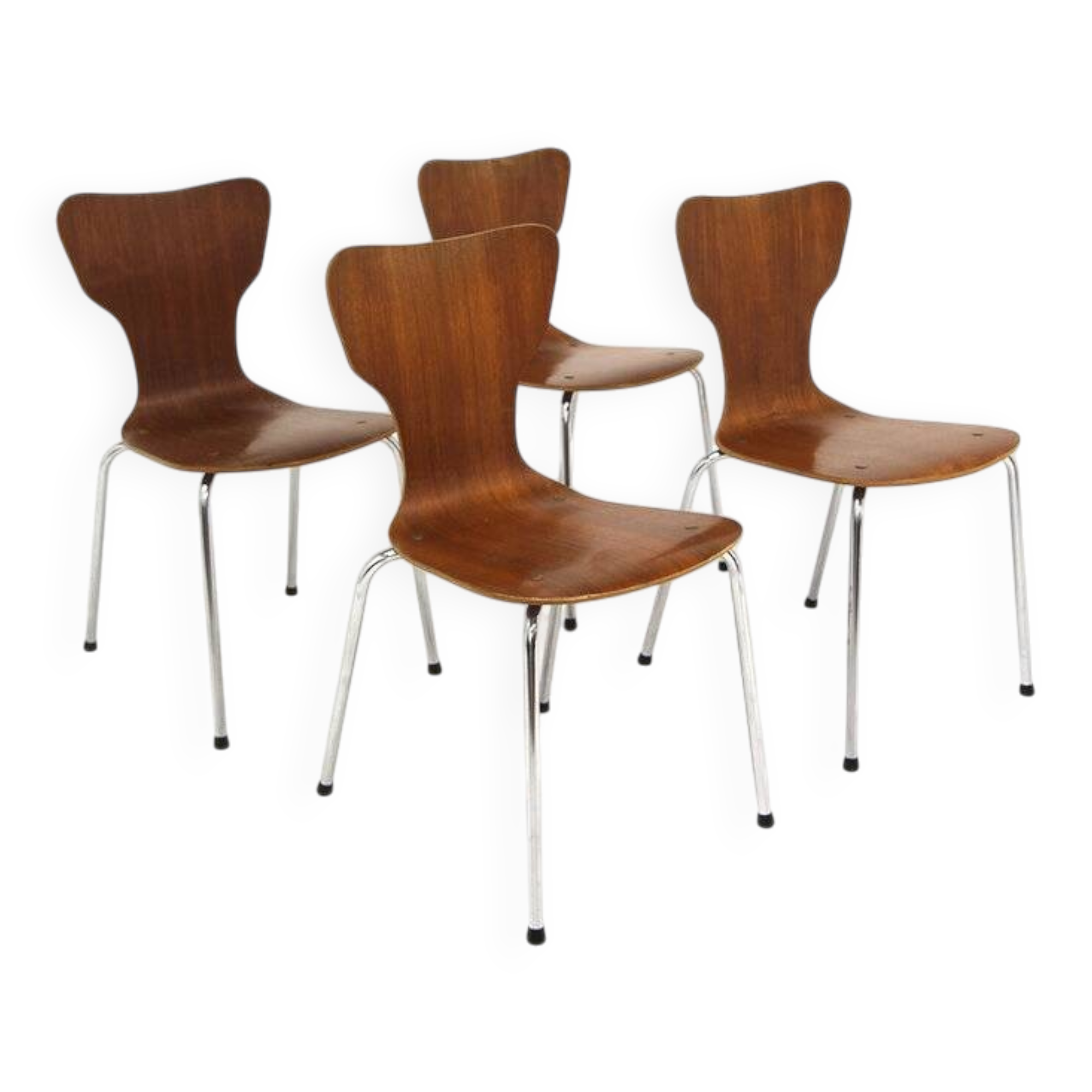 Set of 4 Scandinavian teak chairs, Sweden, 1980