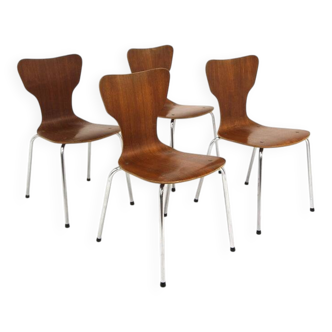 Set de 4 chaises scandinave en teck, Suède, 1980