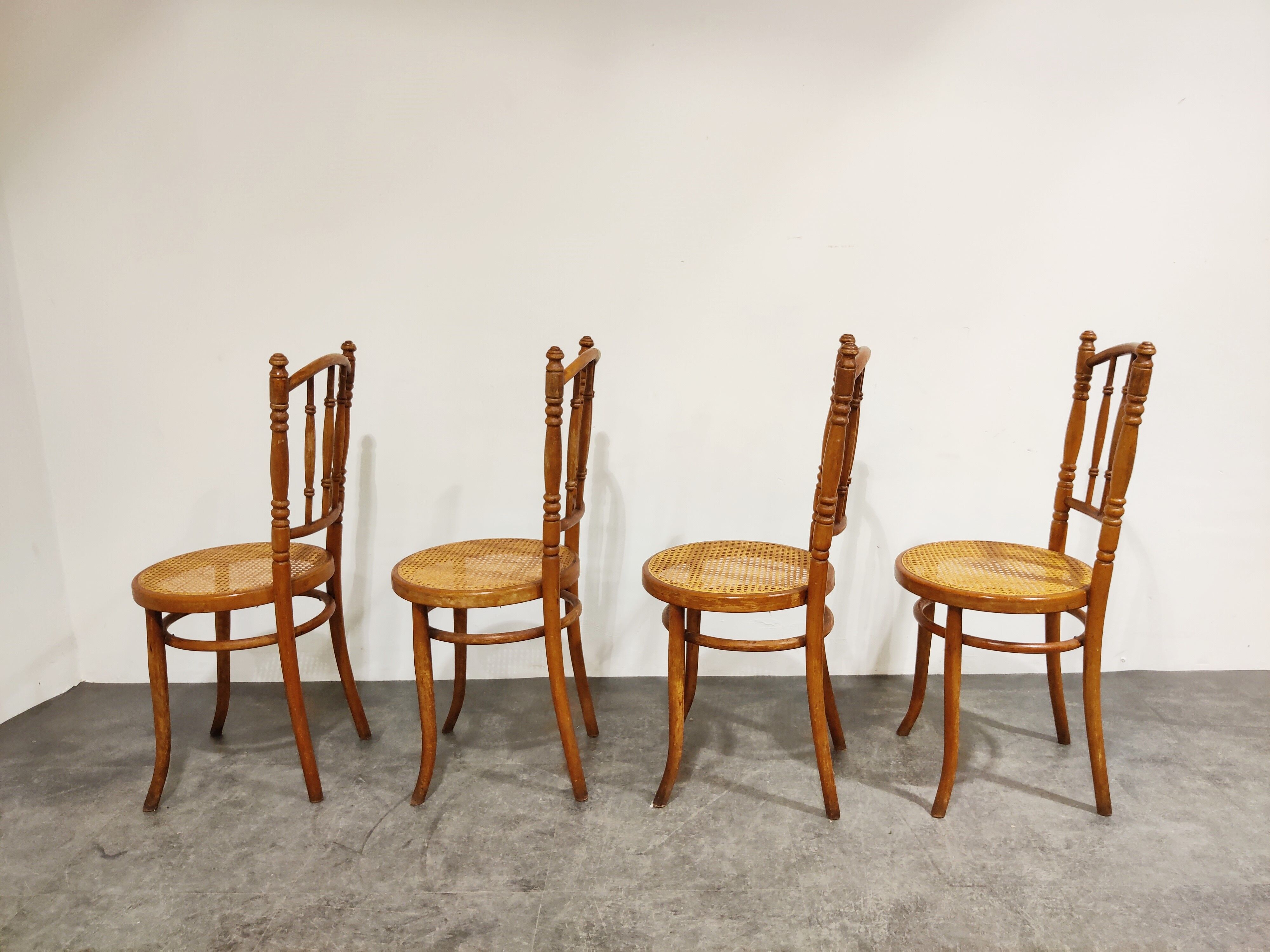Set of 4 vintage bistro chairs, 1950s