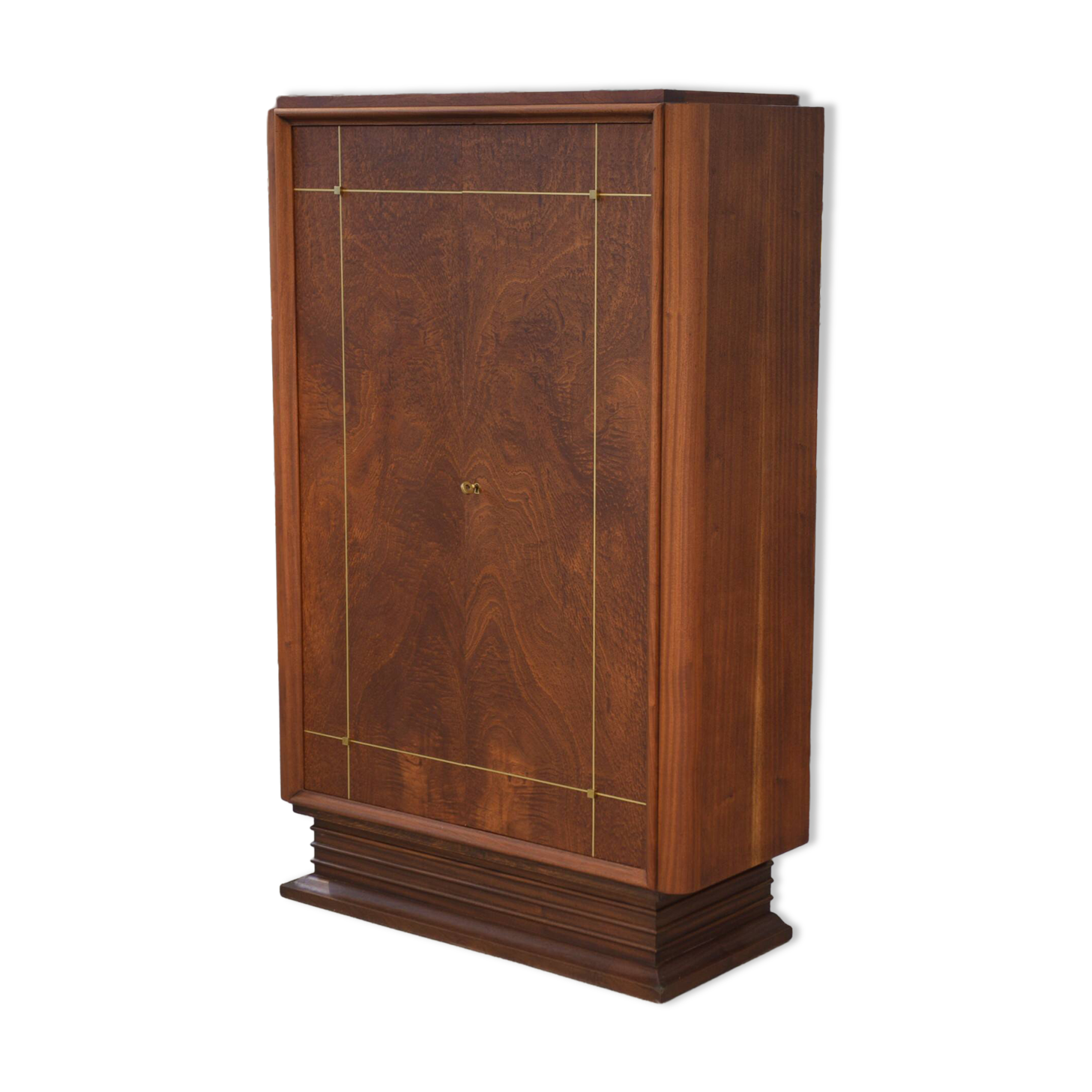 Art Deco mahogany wardrobe, signed A. Bicchierini, 1940s.