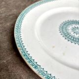 Creil & Montereau round dish in green ironstone, "English" service
