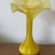 Old Volubilis Vase Crystal LA ROCHERE Blown Glass Yellow Vintage #