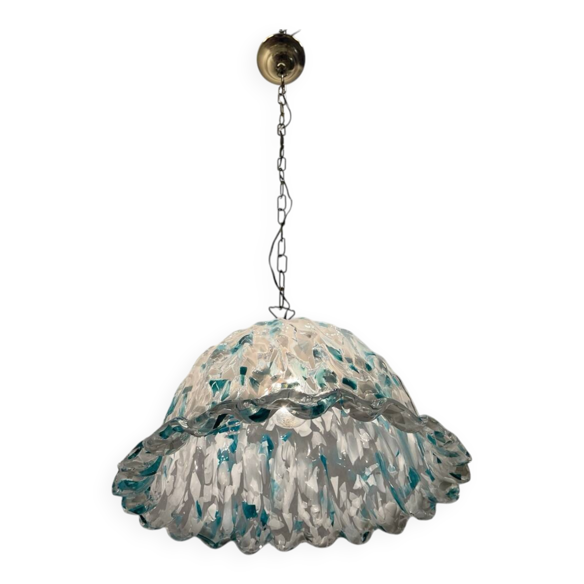 Blue Murano Art Glass Light Pendant 1970’s