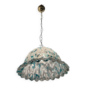 Blue Murano Art Glass Light Pendant 1970’s